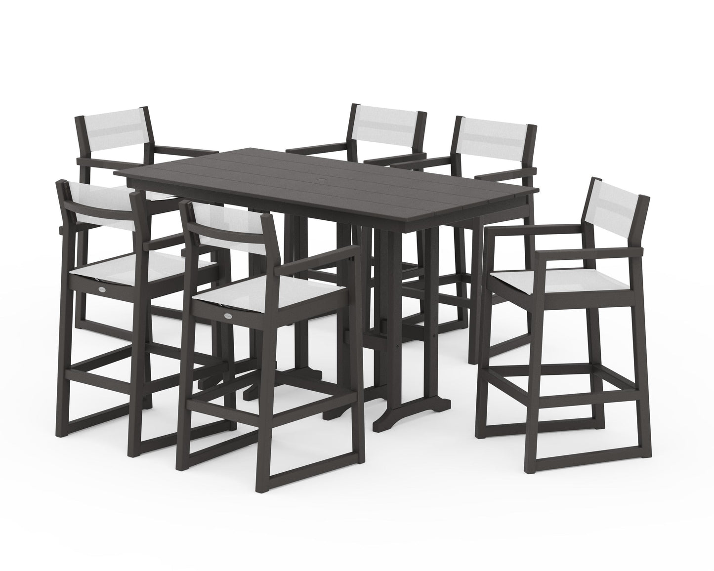 EDGE Sling Arm Chair 7-Piece Farmhouse Bar Set
