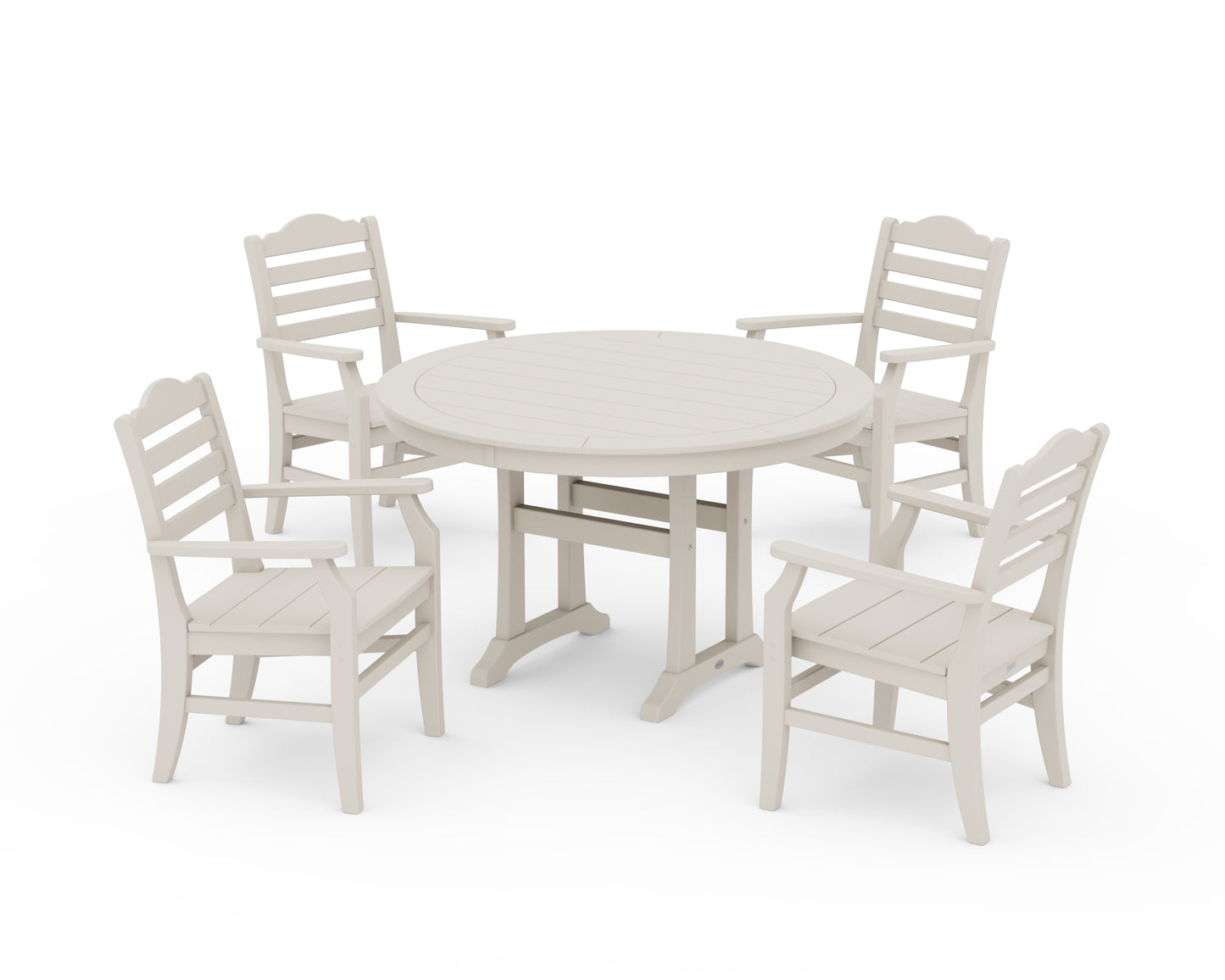 Savannah 5-Piece Round Dining Set with Trestle Legs