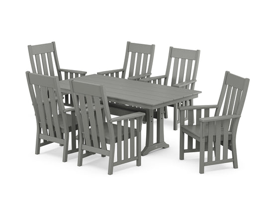 Acadia Arm Chair 7-Piece Farmhouse Dining Set with Trestle Legs