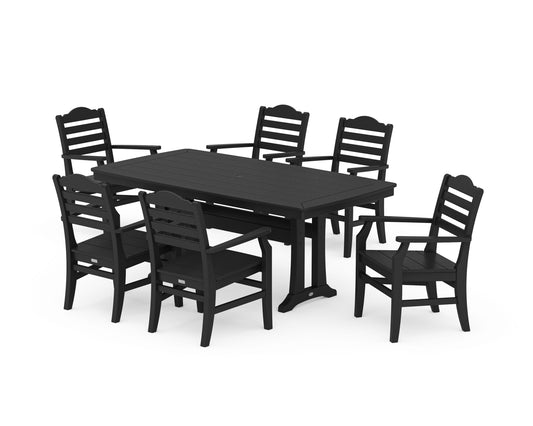 Savannah Arm Chair 7-Piece Dining Set with Trestle Legs