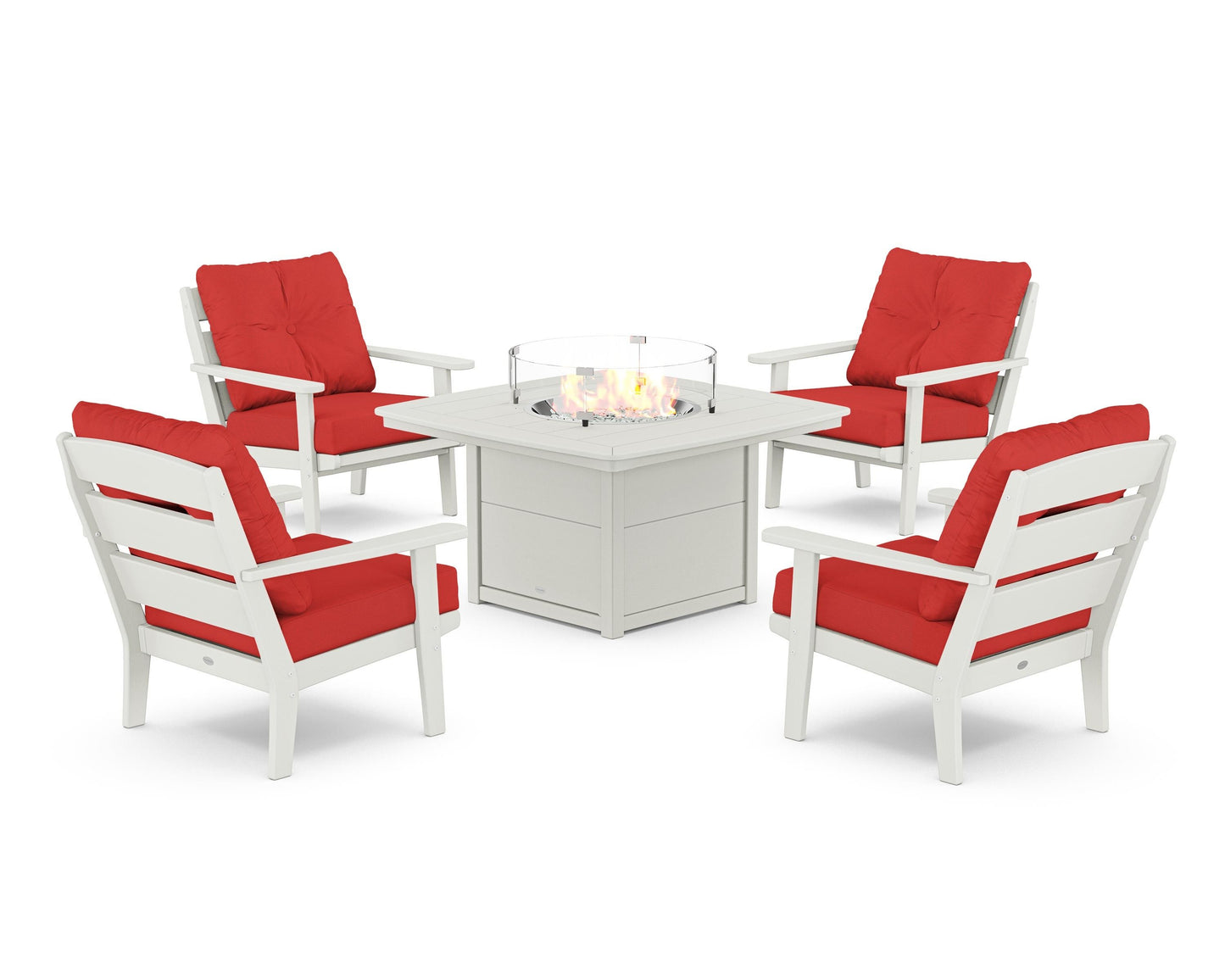 Lakeside 5-Piece Deep Seating Set with Nautical Fire Pit Table