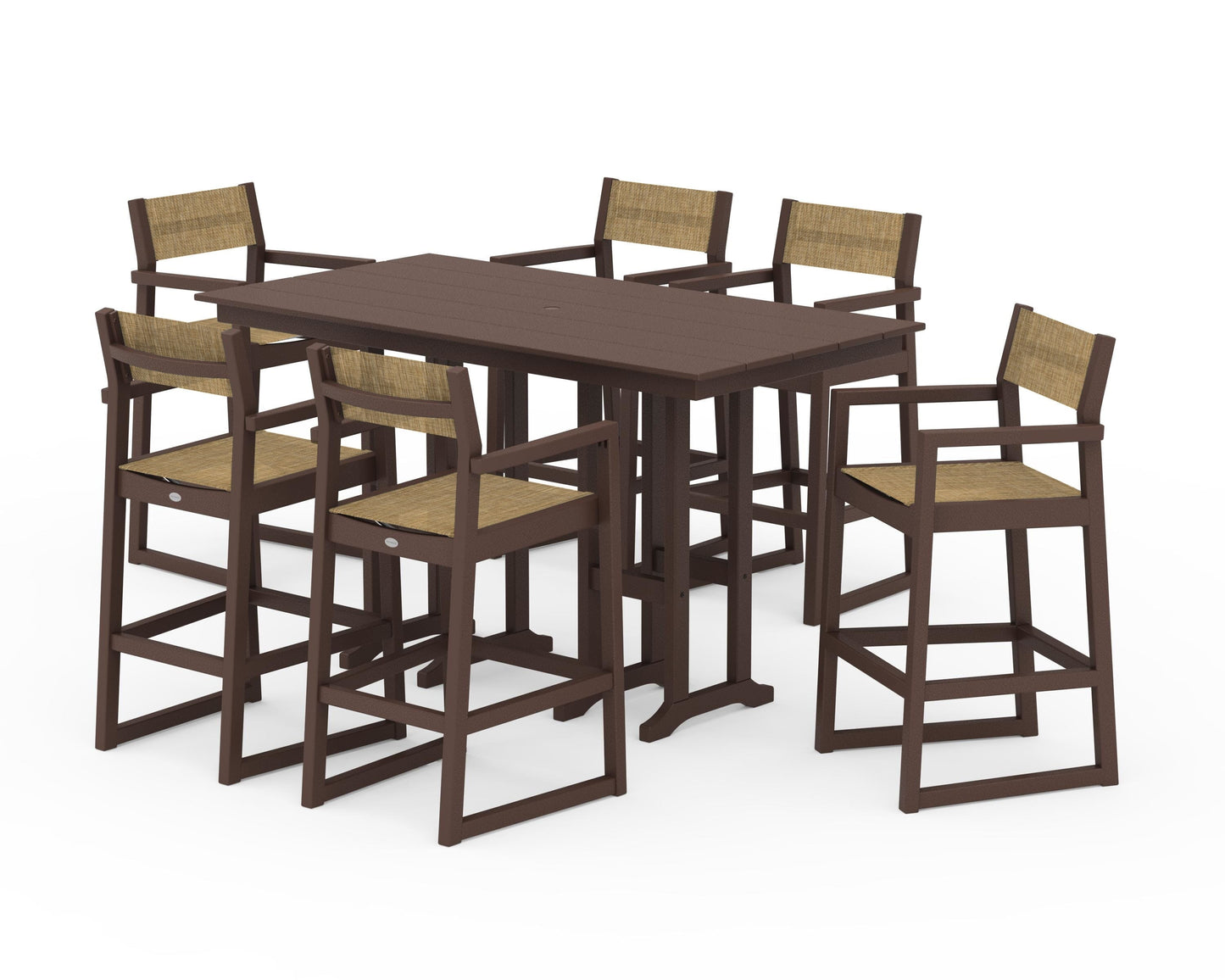 EDGE Sling Arm Chair 7-Piece Farmhouse Bar Set
