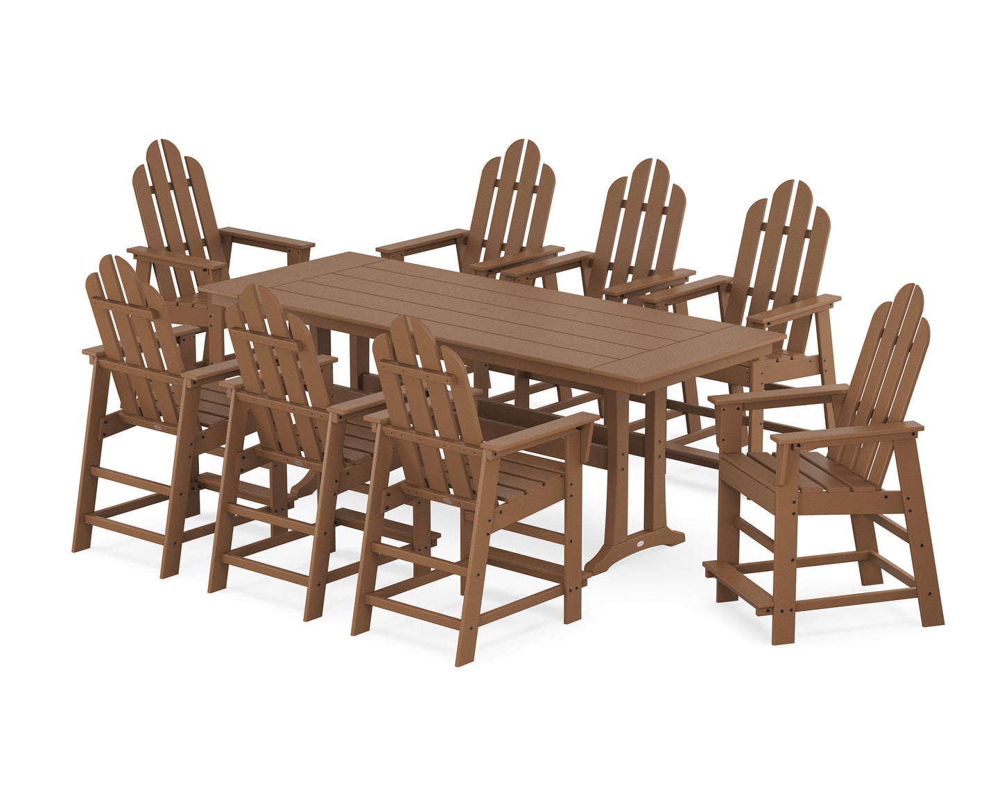 Long Island 9-Piece Farmhouse Counter Set with Trestle Legs