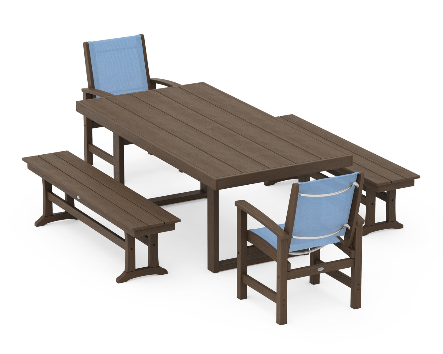Coastal 5-Piece Dining Set with Trestle Legs