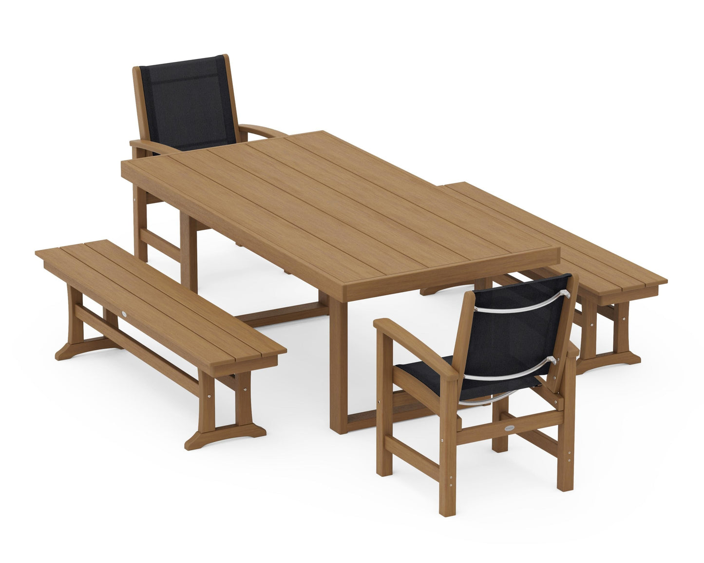 Coastal 5-Piece Dining Set with Trestle Legs