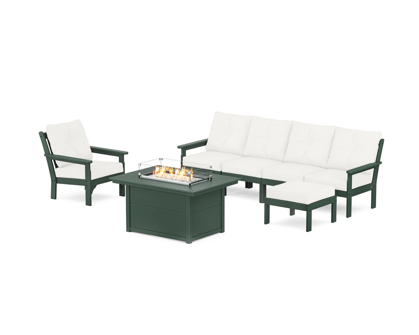 Vineyard Sectional Lounge and Fire Pit Set