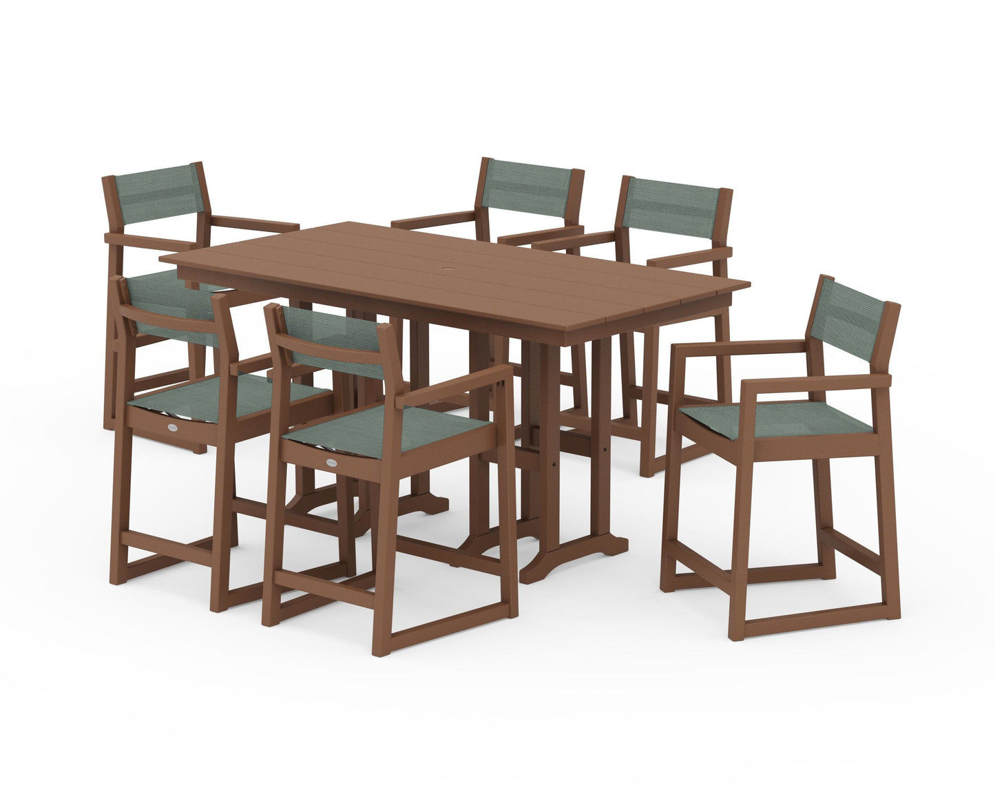 EDGE Sling Arm Chair 7-Piece Farmhouse Counter Set