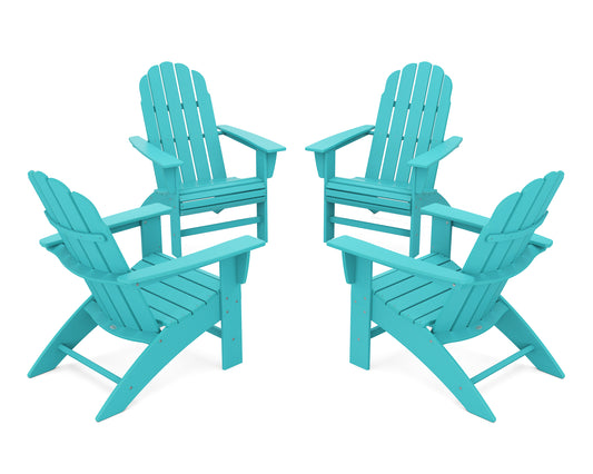 4-Piece Vineyard Curveback Adirondack Chair Conversation Set
