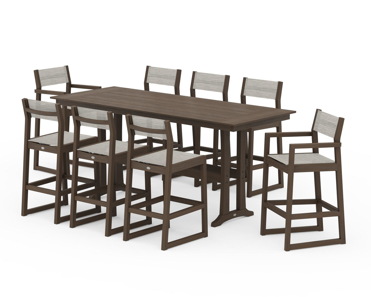 EDGE Sling 9-Piece Farmhouse Bar Set with Trestle Legs