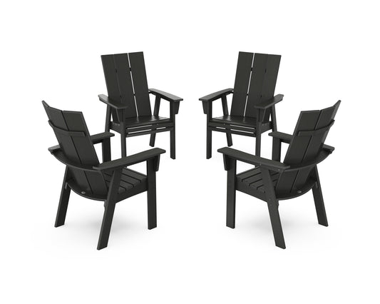 Modern 4-Piece Curveback Upright Adirondack Conversation Set