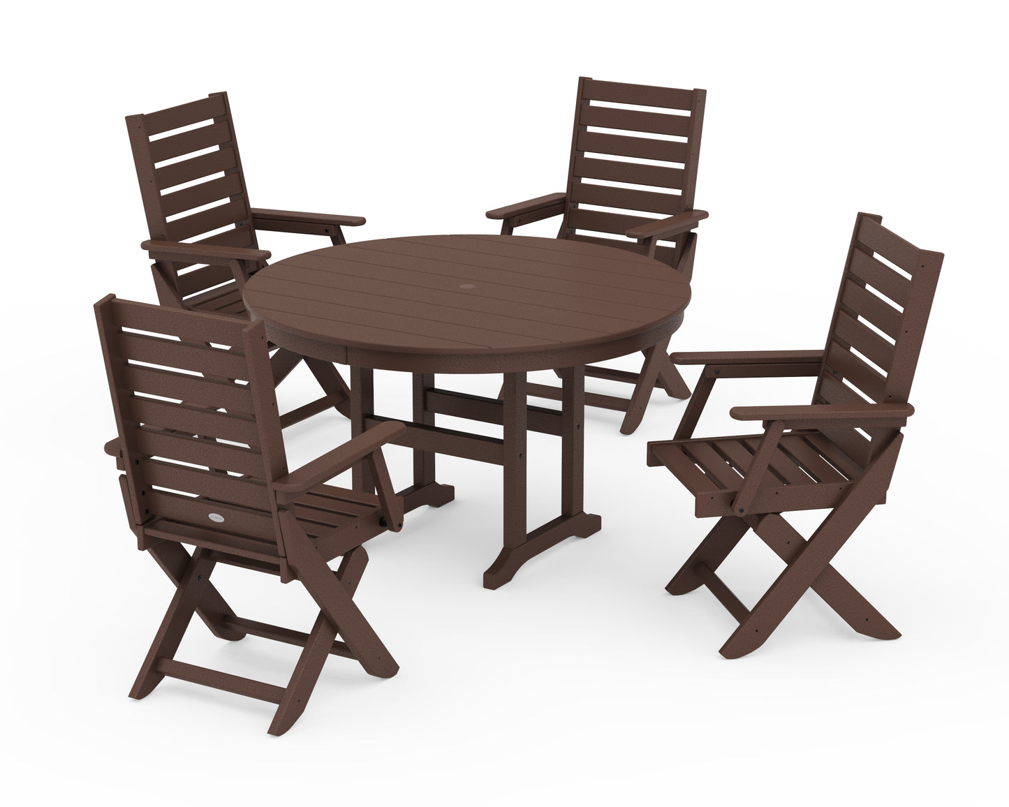 Captain Folding Chair 5-Piece Round Dining Set