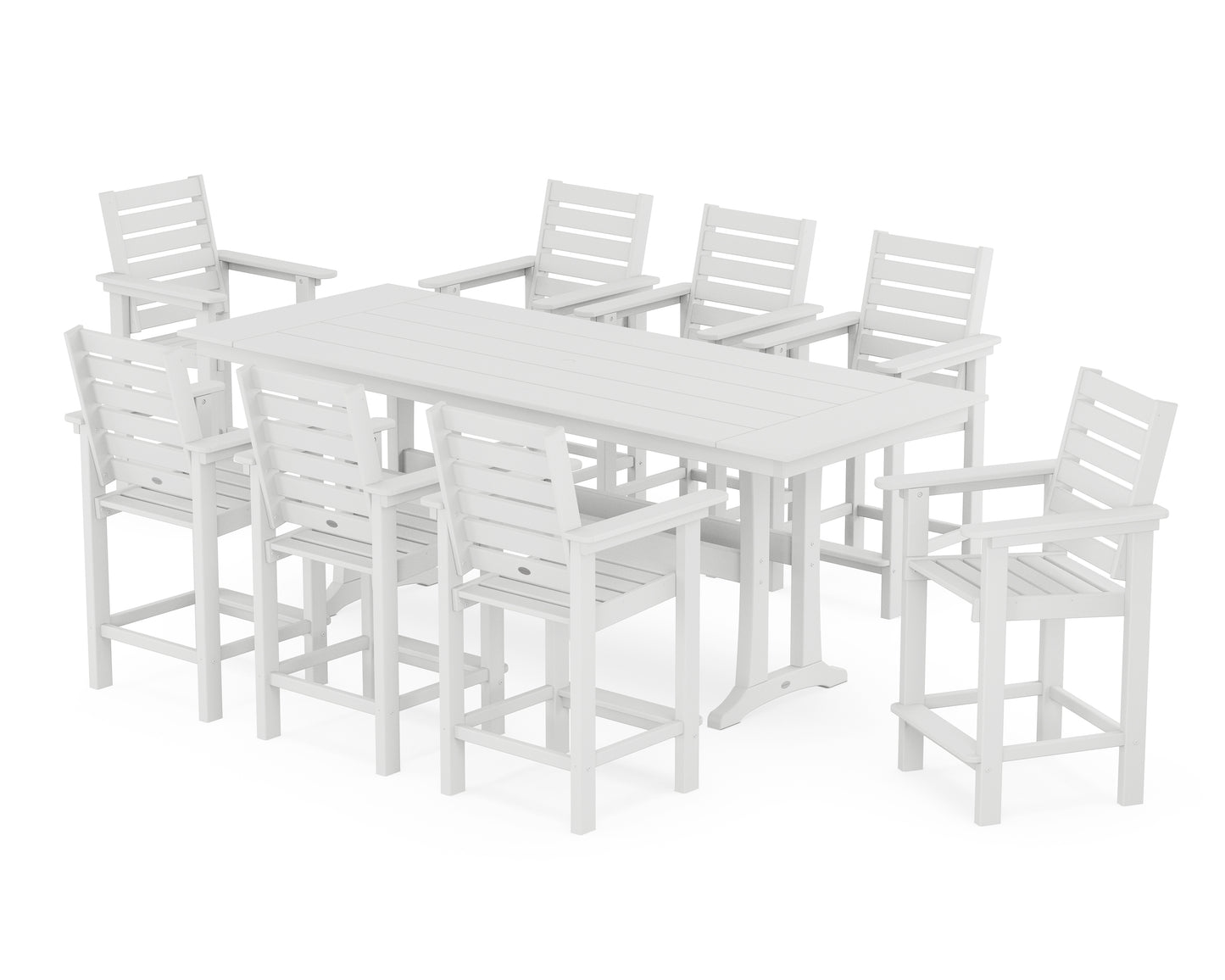 Captain 9-Piece Farmhouse Counter Set with Trestle Legs