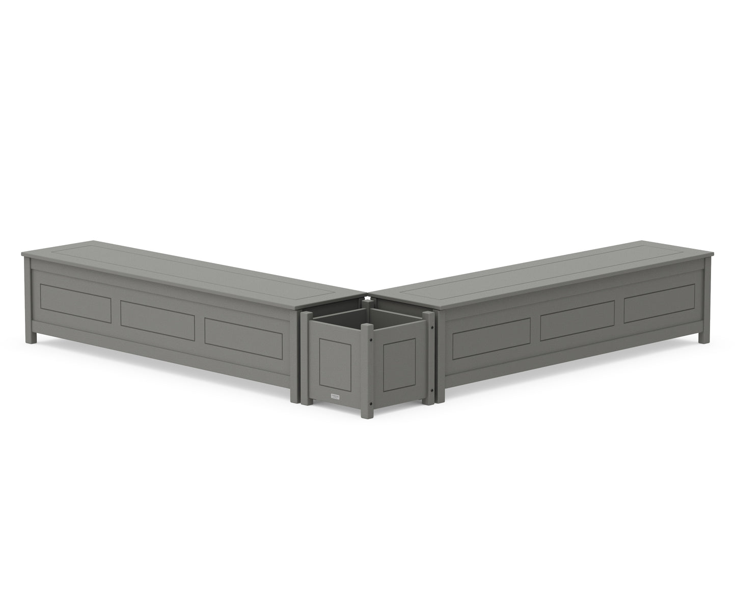 72" Country Living L- Shaped Planter Storage Bench Set