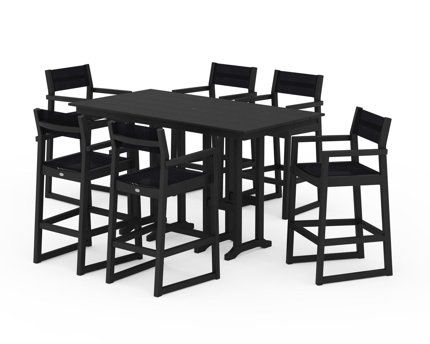 EDGE Sling Arm Chair 7-Piece Farmhouse Bar Set