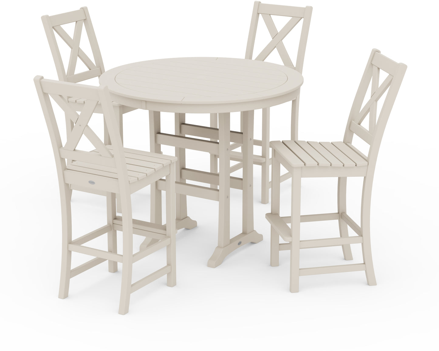 Braxton 5-Piece Nautical Trestle Arm Chair Bar Set