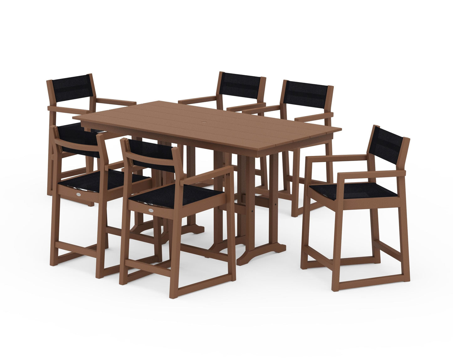 EDGE Sling Arm Chair 7-Piece Farmhouse Counter Set