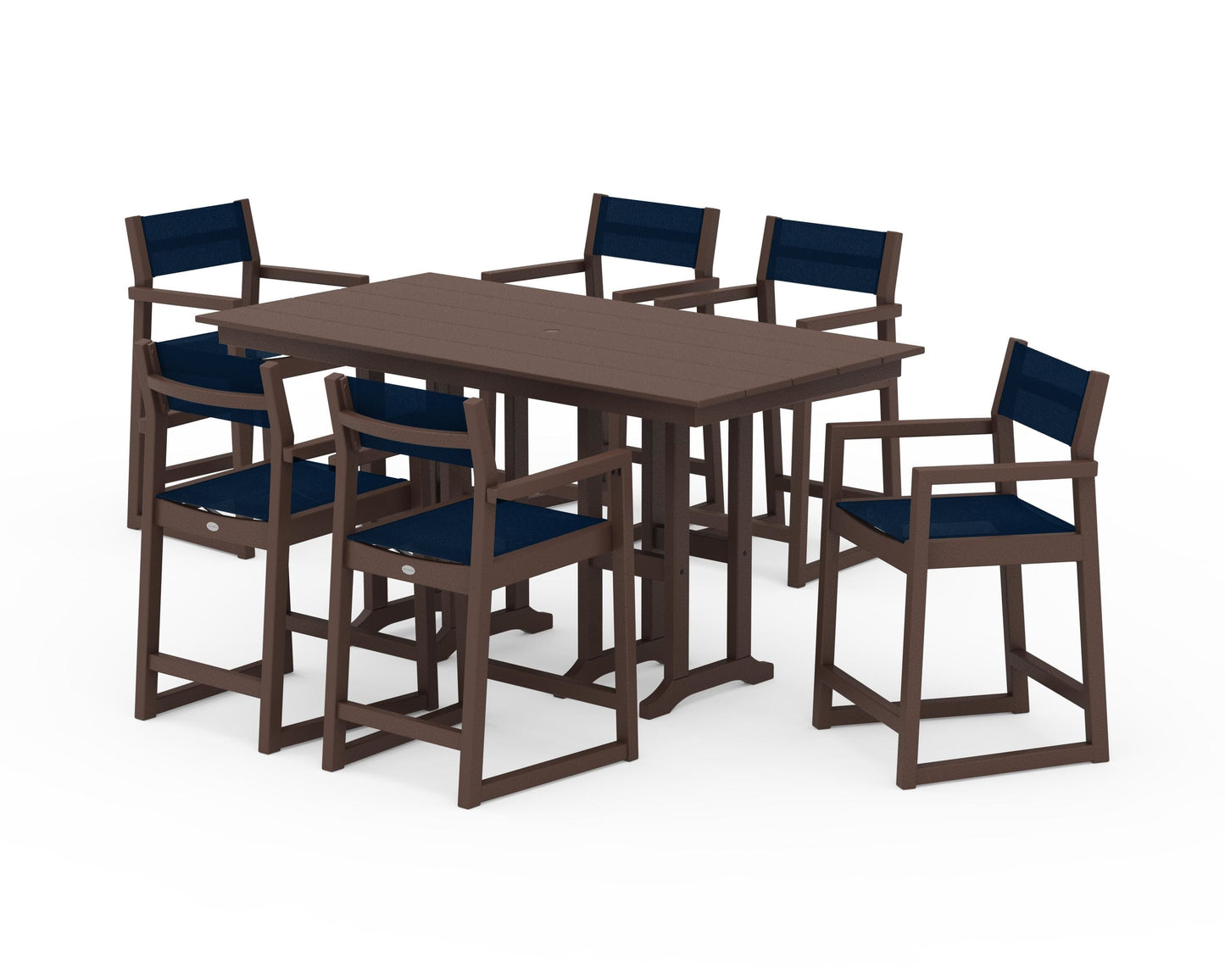 EDGE Sling Arm Chair 7-Piece Farmhouse Counter Set