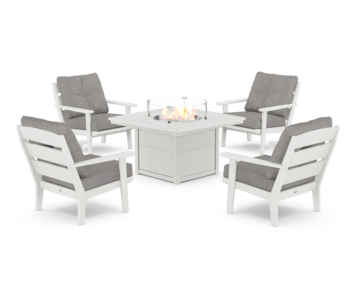 Lakeside 5-Piece Deep Seating Set with Nautical Fire Pit Table