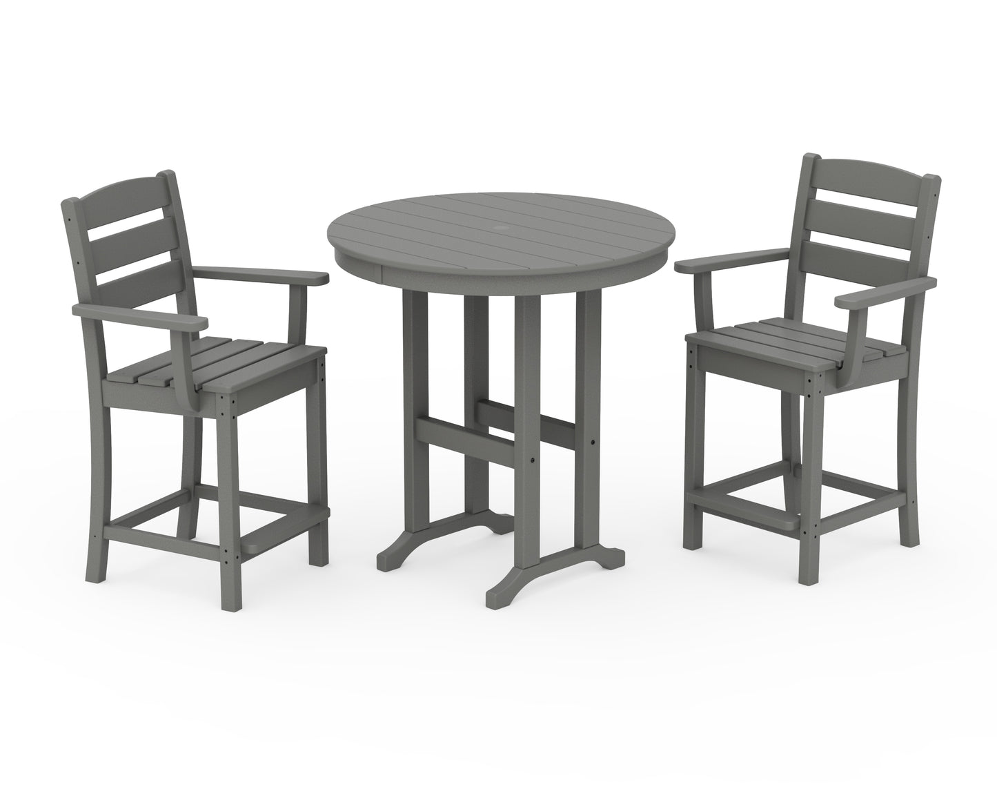 Lakeside 3-Piece Round Farmhouse Arm Chair Counter  Set