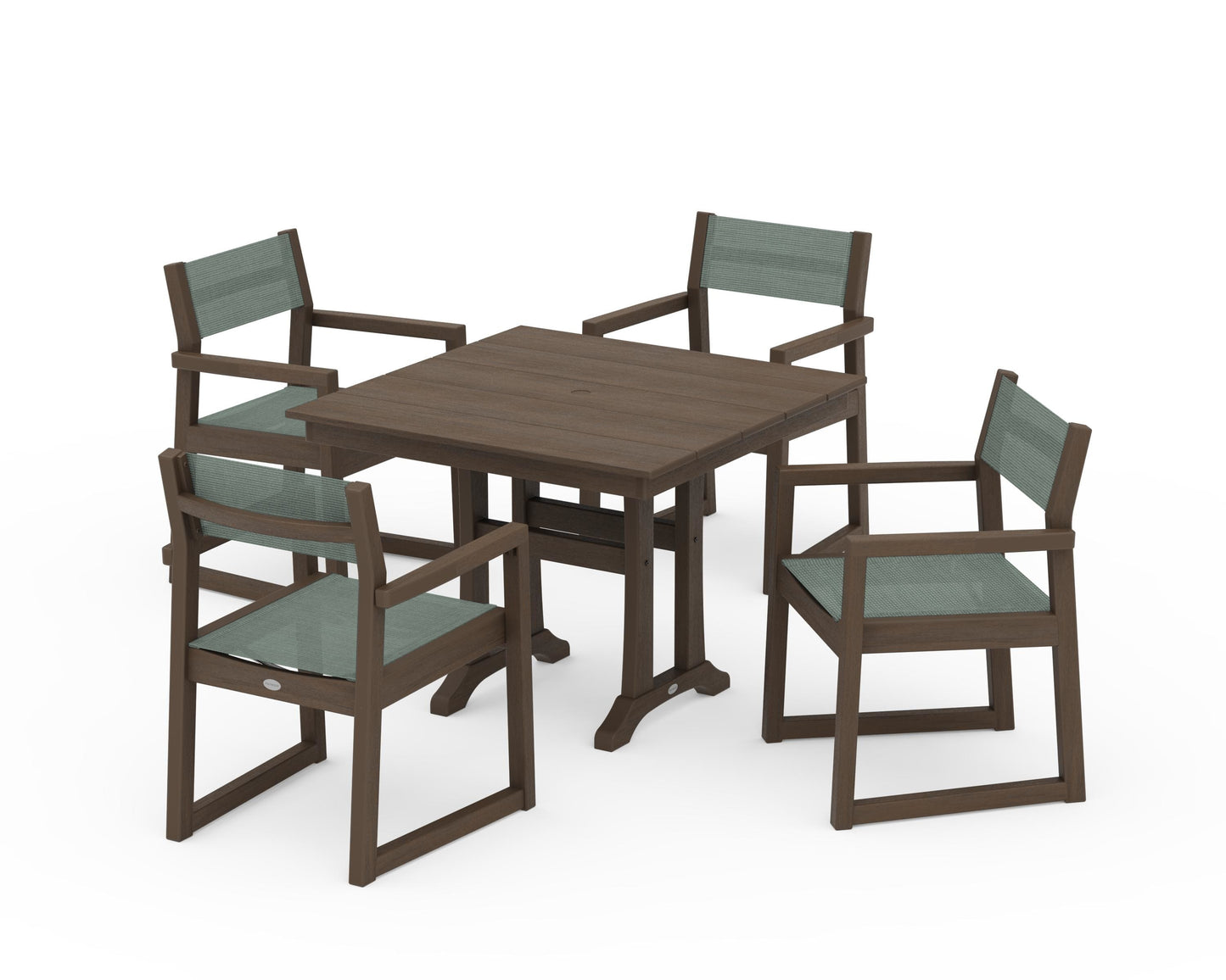 EDGE Sling 5-Piece Farmhouse Dining Set with Trestle Legs