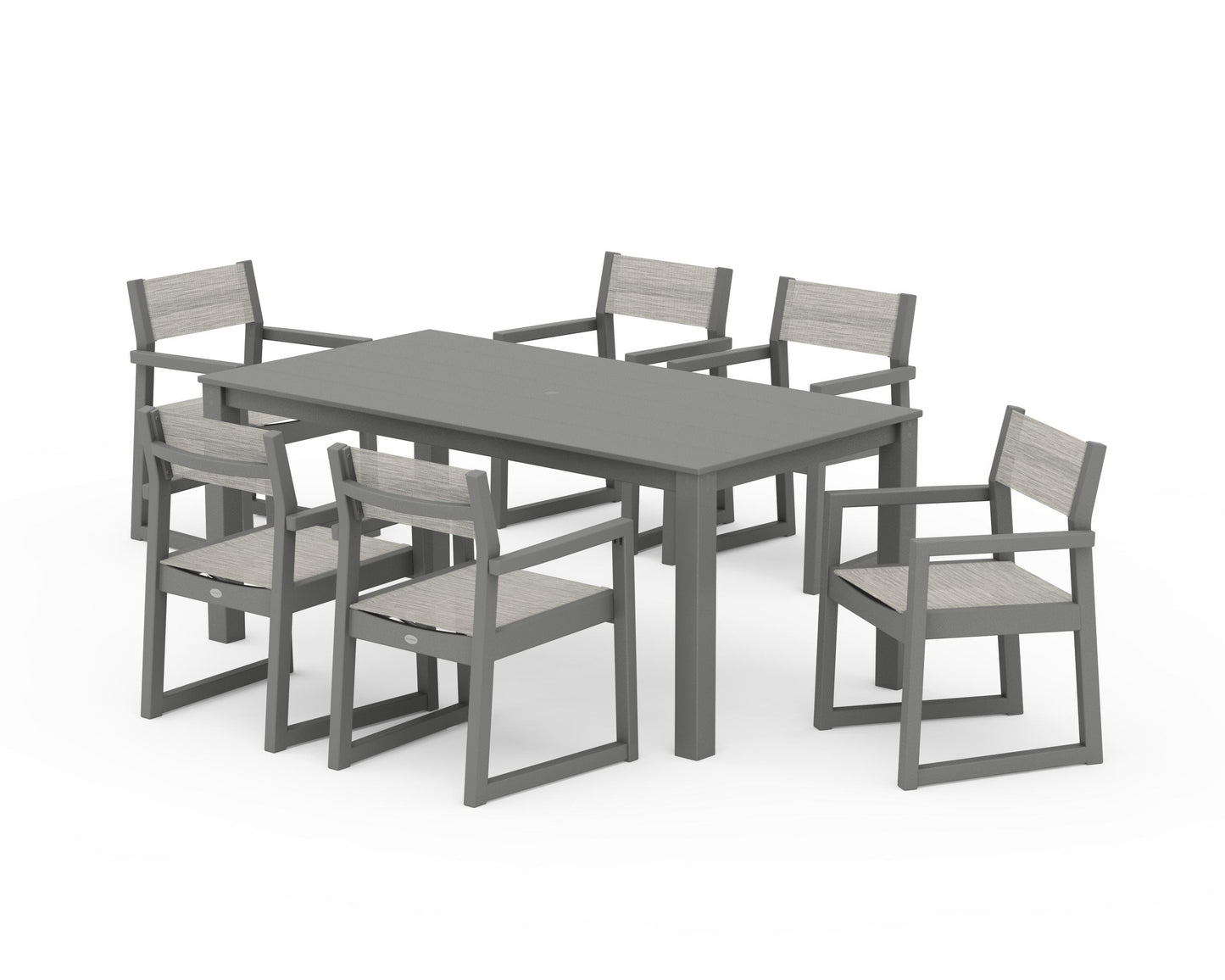EDGE Sling Arm Chair 7-Piece Parsons Dining Set