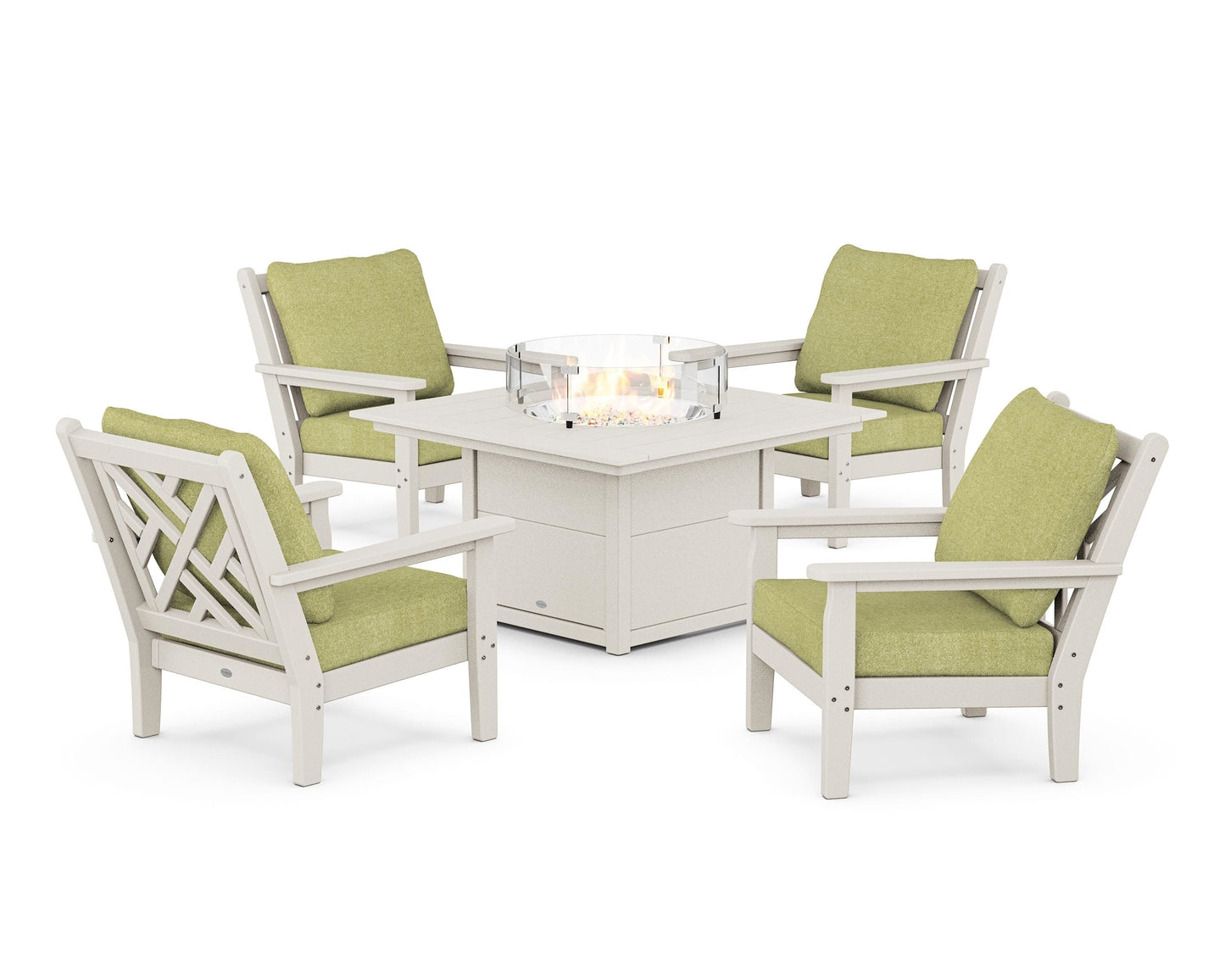 Chippendale 5-Piece Deep Seating Set with Fire Pit Table