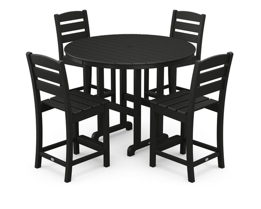 Lakeside 5-Piece Farmhouse Round Side Chair Counter  Set