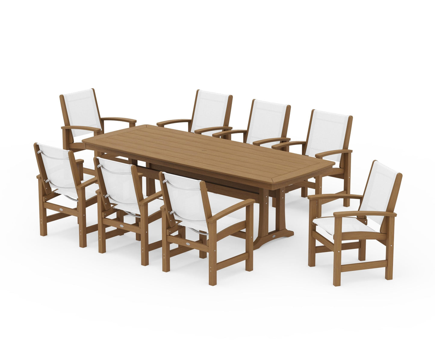 Coastal 9-Piece Dining Set with Trestle Legs