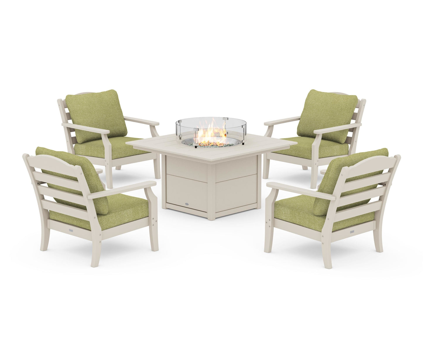 Savannah 5-Piece Deep Seating Set with Fire Pit Table