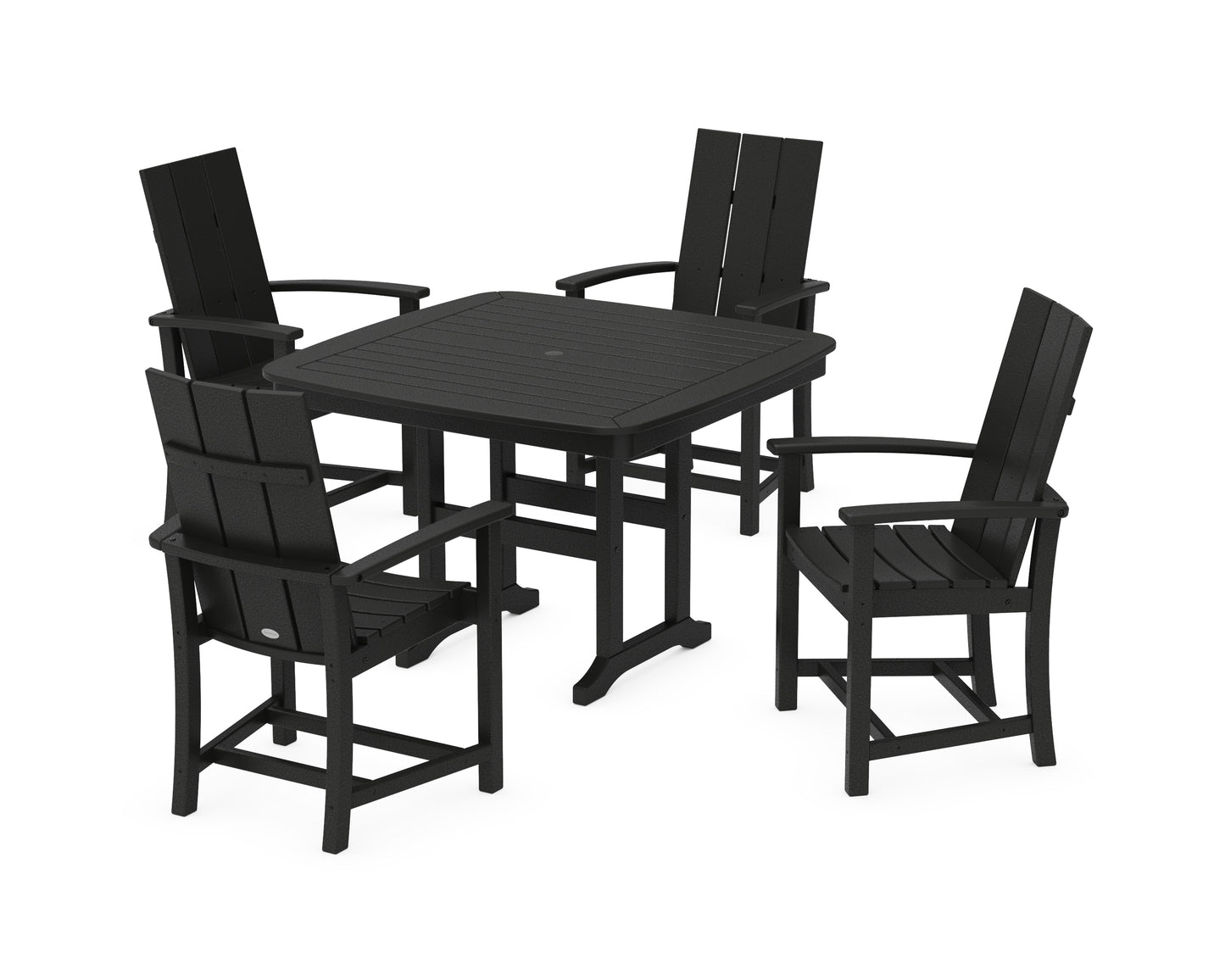 Modern Adirondack 5-Piece Dining Set with Trestle Legs