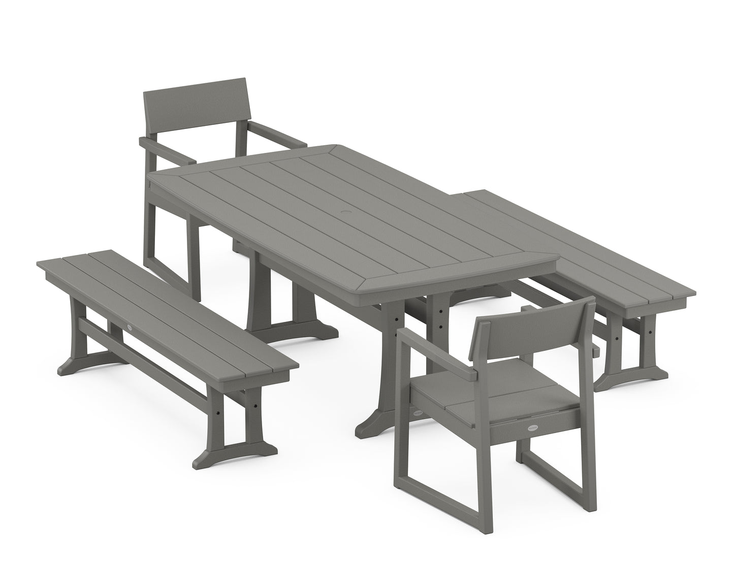 EDGE 5-Piece Dining Set with Trestle Legs