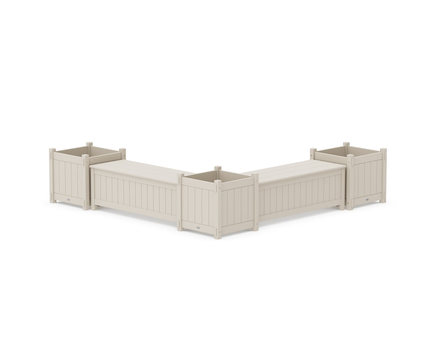 48" Vineyard L- Shaped Planter Storage Bench Corner Set- Large