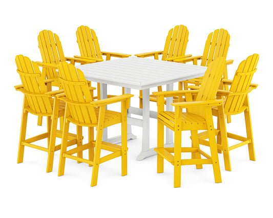 Vineyard Curveback Adirondack 9-Piece Trestle Bar Set