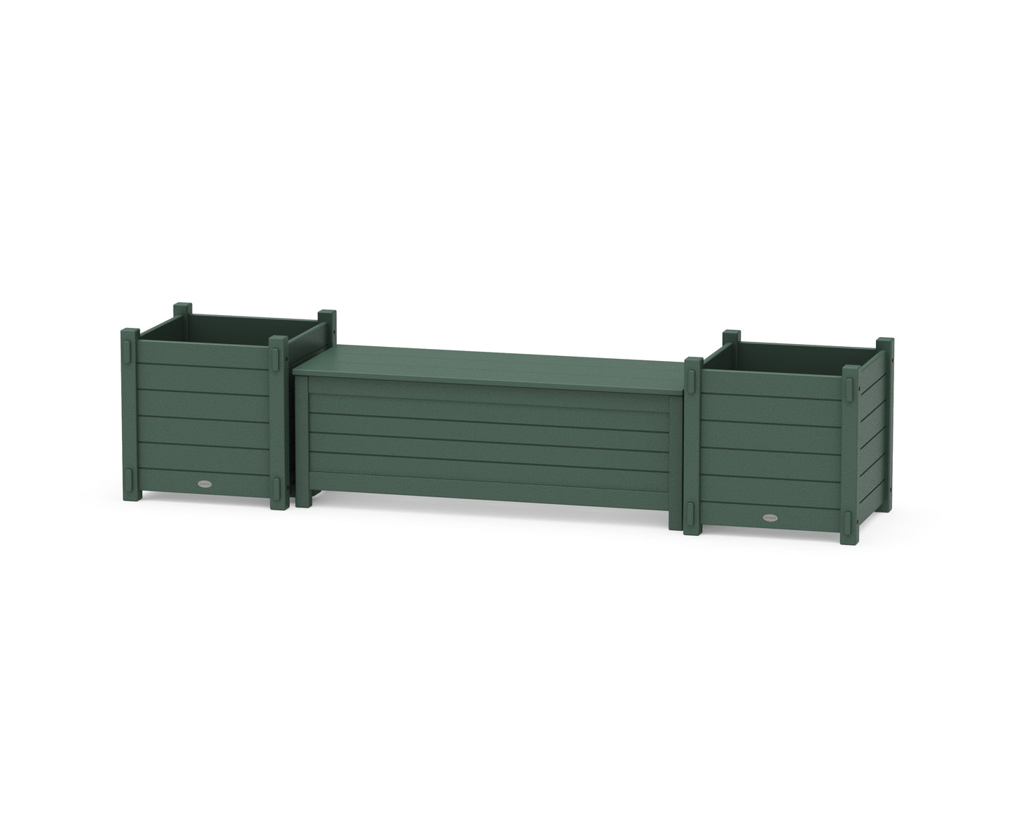 48" Nautical Straight Planter Storage Bench Set- Large