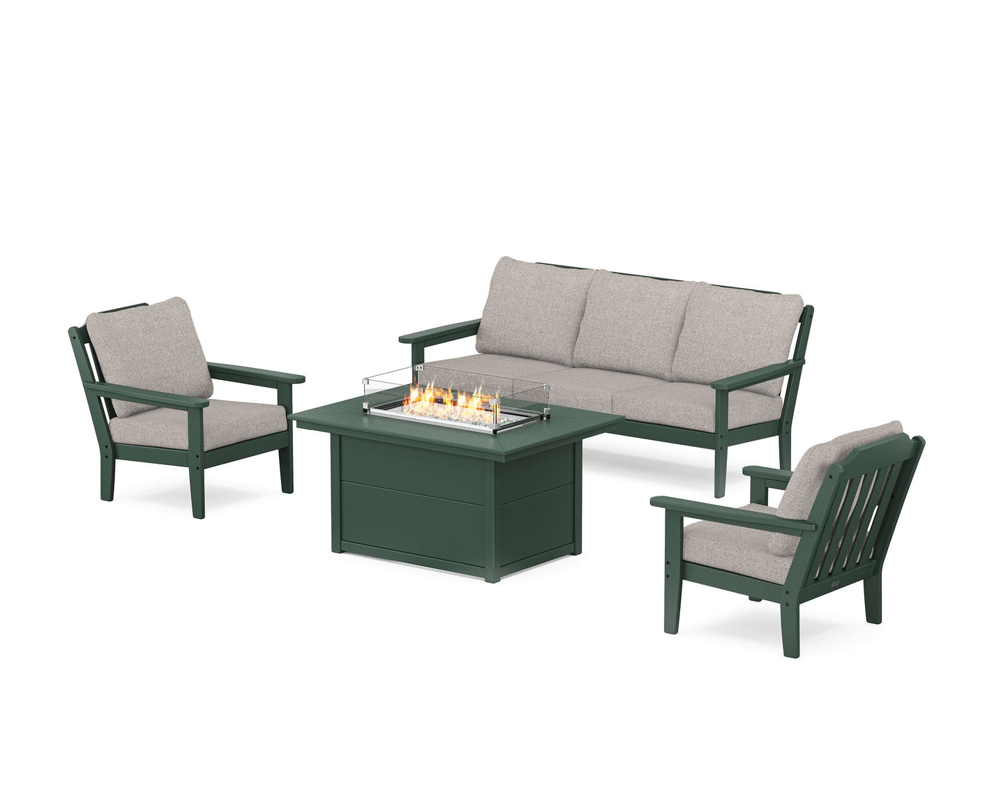 Cottage Deep Seating Fire Pit Table Set