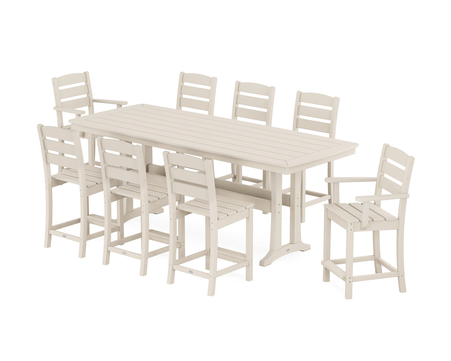 Lakeside 9-Piece Counter Set with Trestle Legs