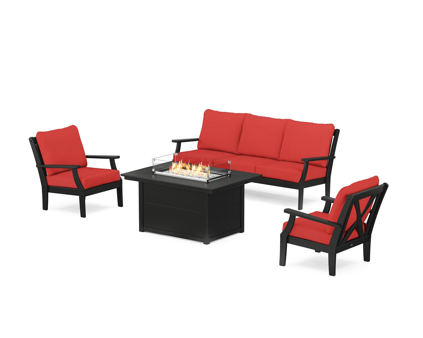 Braxton Deep Seating Fire Pit Table Set