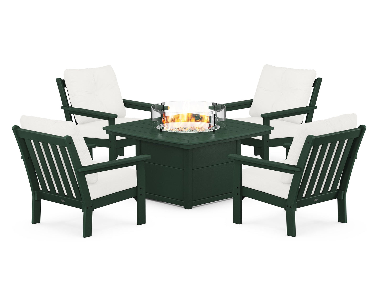 Vineyard 5-Piece Conversation Set with Fire Pit Table