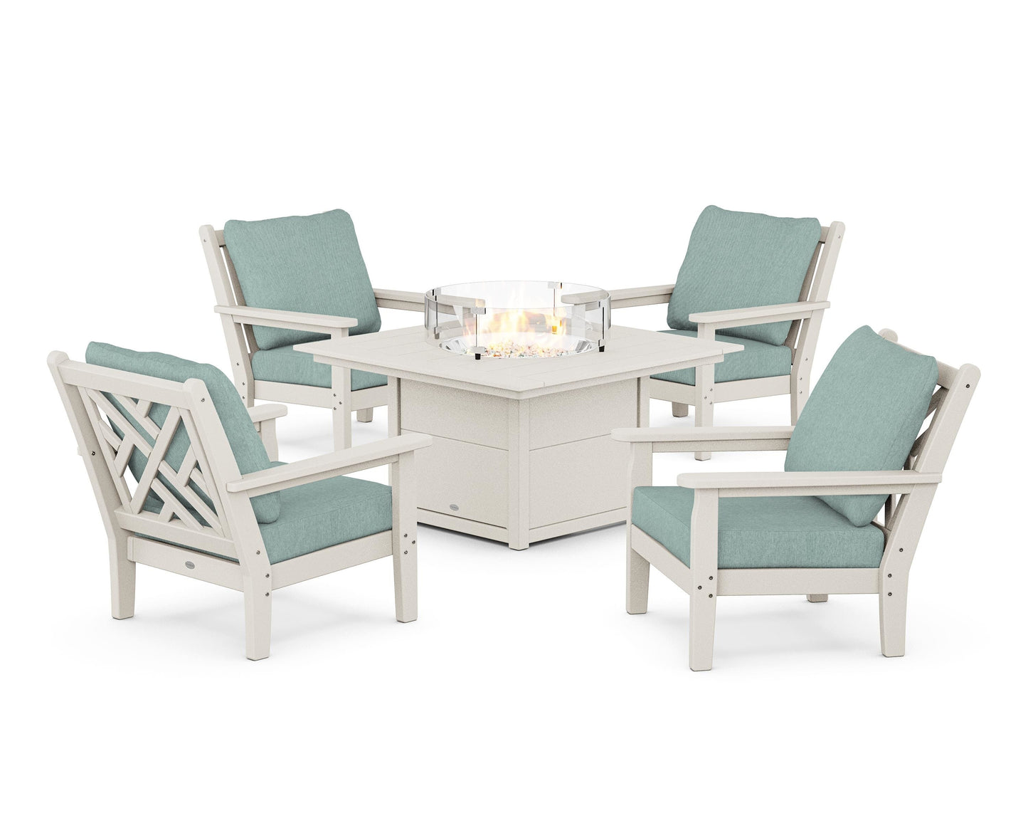 Chippendale 5-Piece Deep Seating Set with Fire Pit Table
