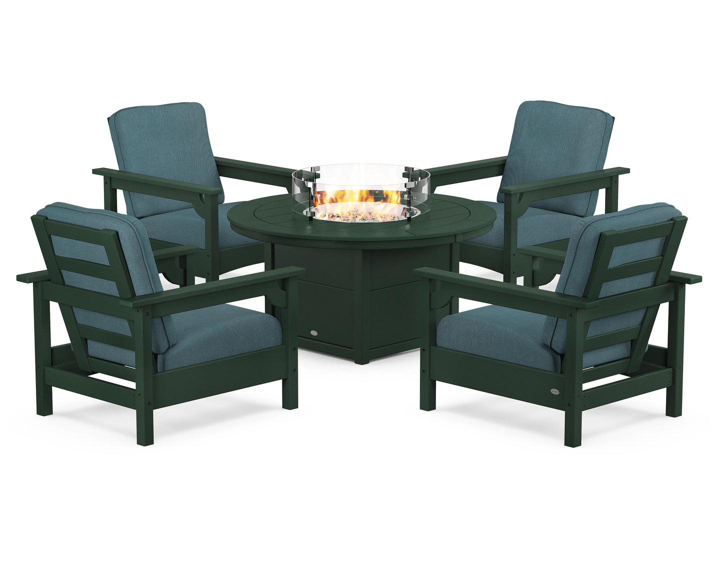 Club 5-Piece Conversation Set with Fire Pit Table