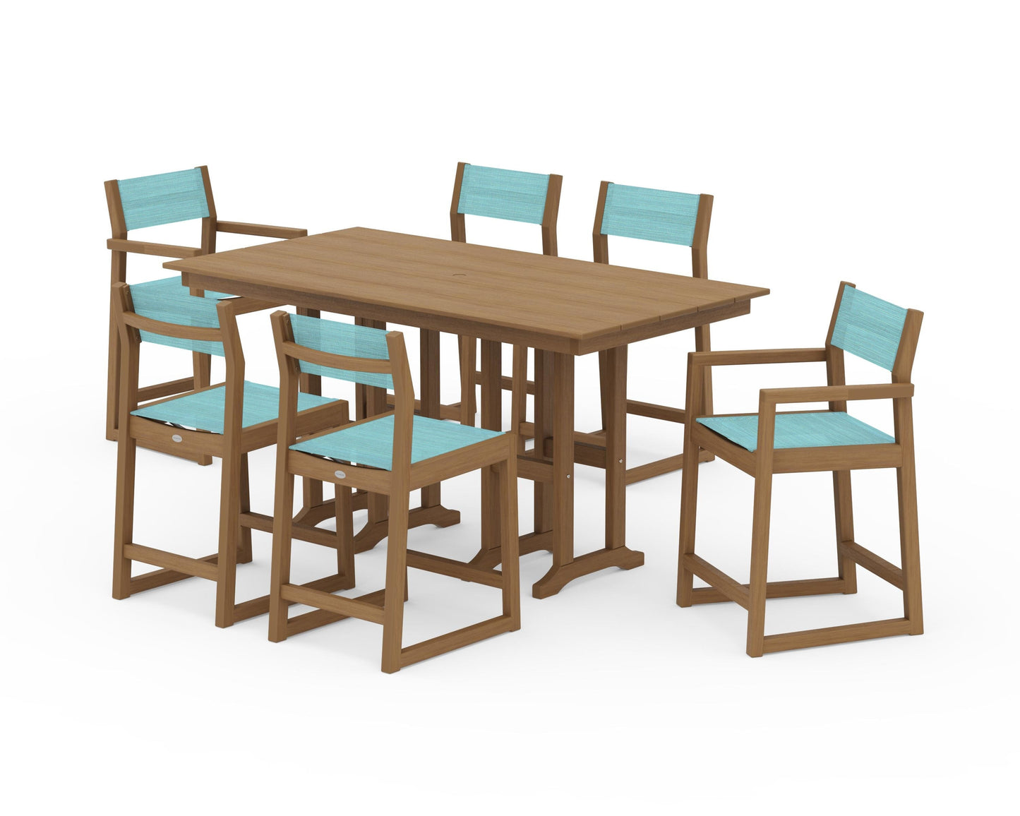 EDGE Sling 7-Piece Farmhouse Counter Set with Trestle Legs
