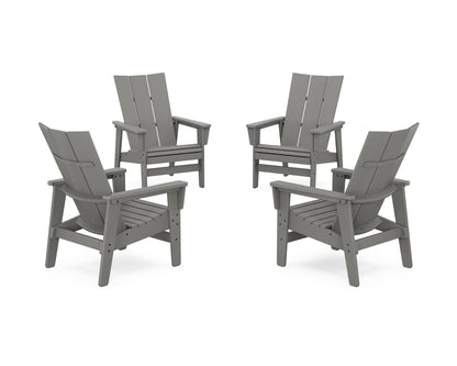 4-Piece Modern Grand Upright Adirondack Chair Conversation Set