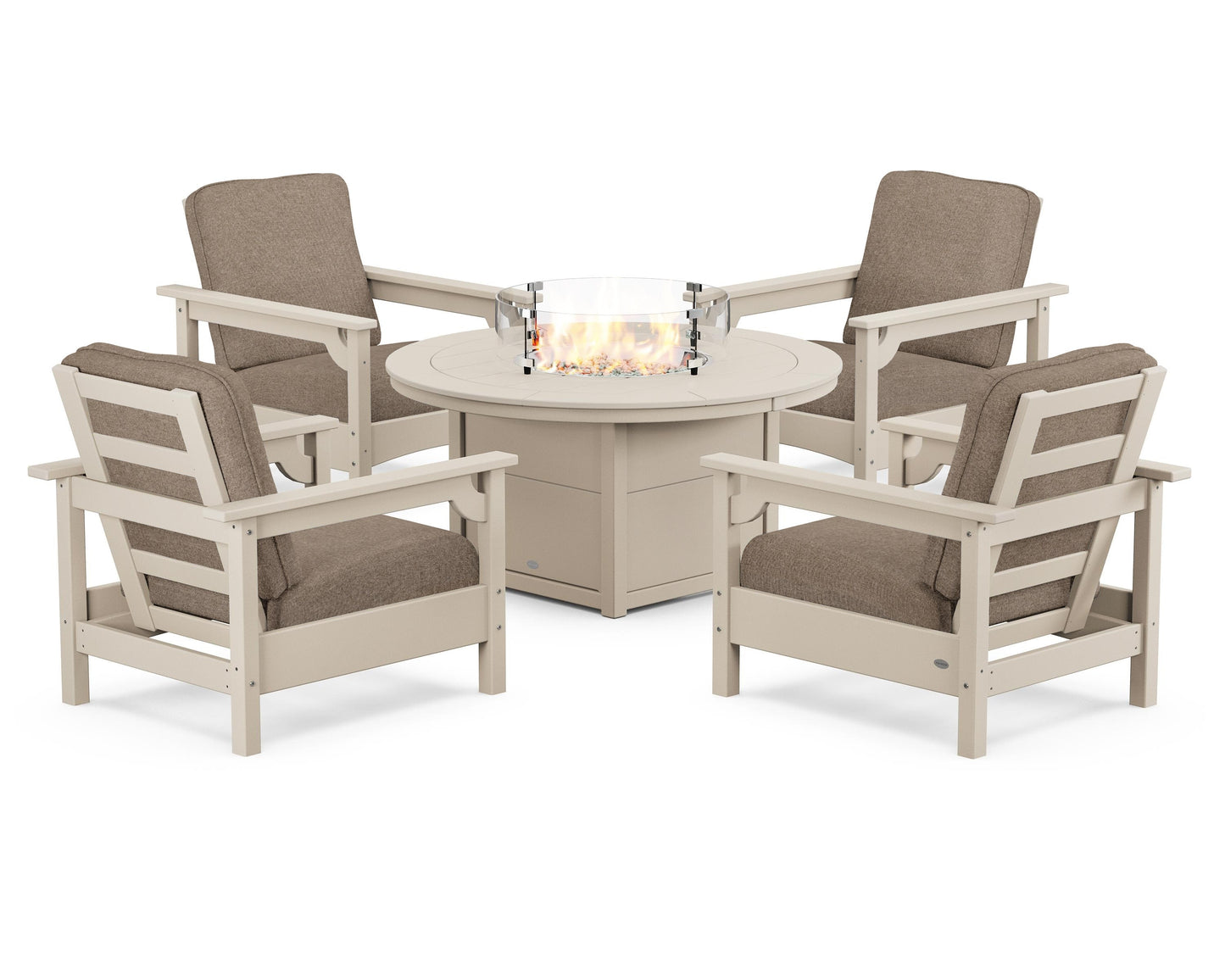 Club 5-Piece Conversation Set with Fire Pit Table