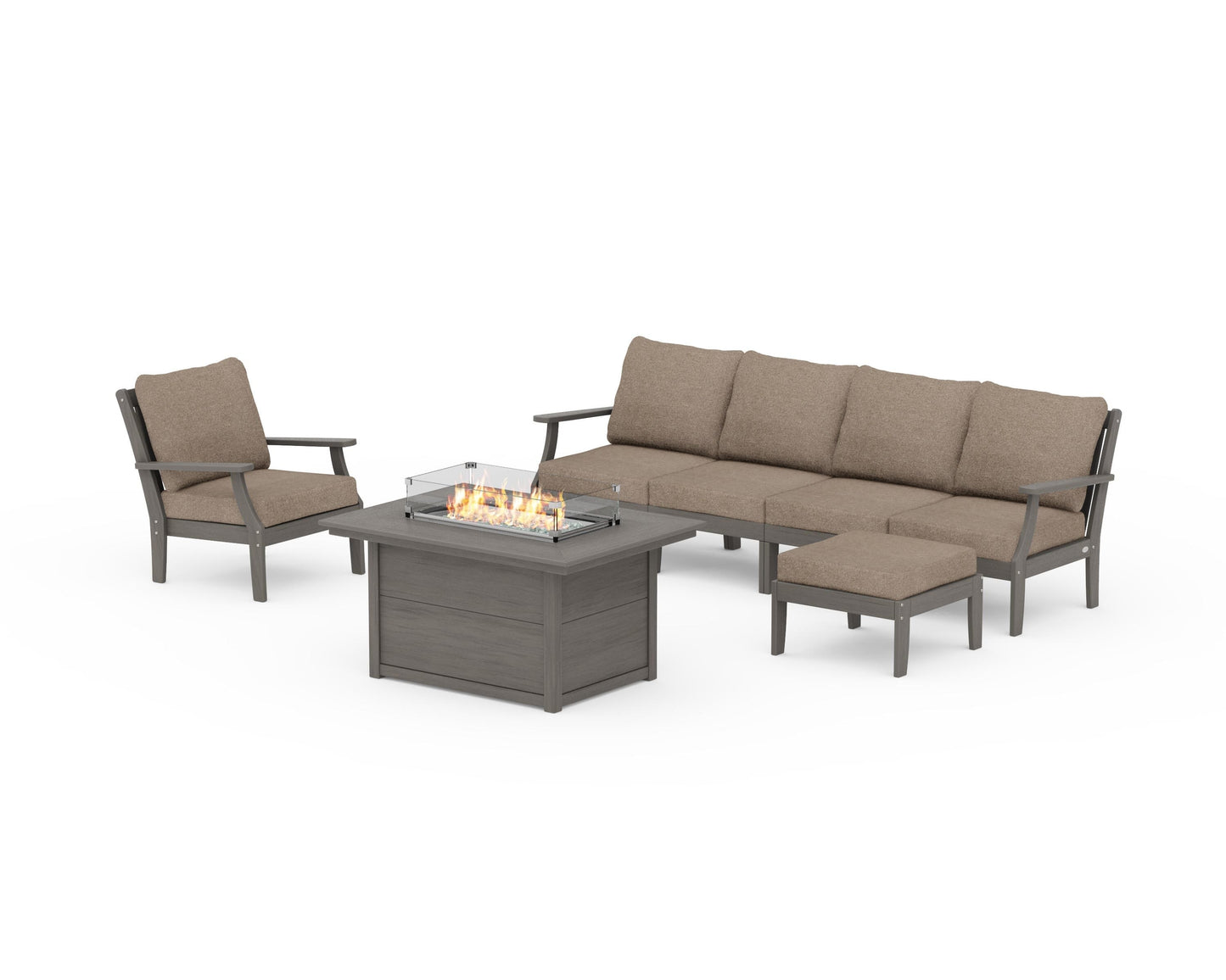 Braxton Sectional Lounge and Fire Pit Set
