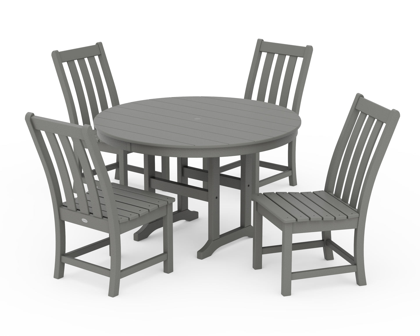 Vineyard 5-Piece Round Farmhouse Side Chair Dining Set