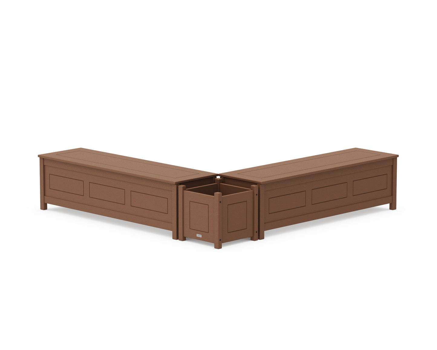 60" Country Living L- Shaped Planter Storage Bench Set