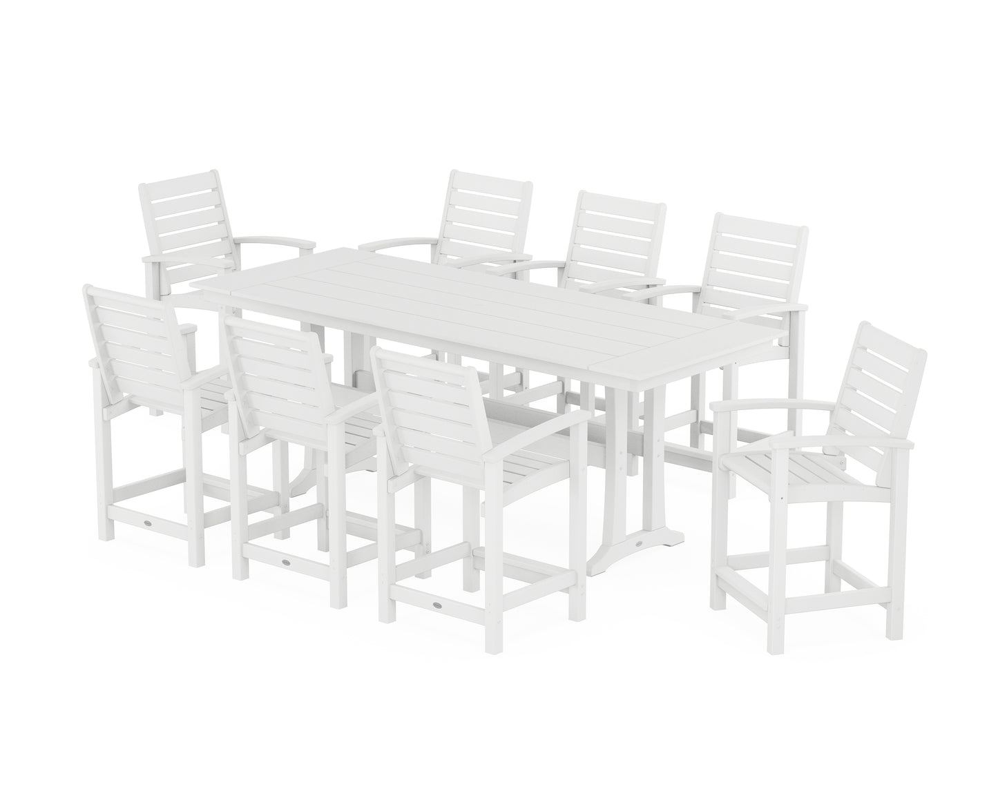 Signature 9-Piece Farmhouse Counter Set with Trestle Legs