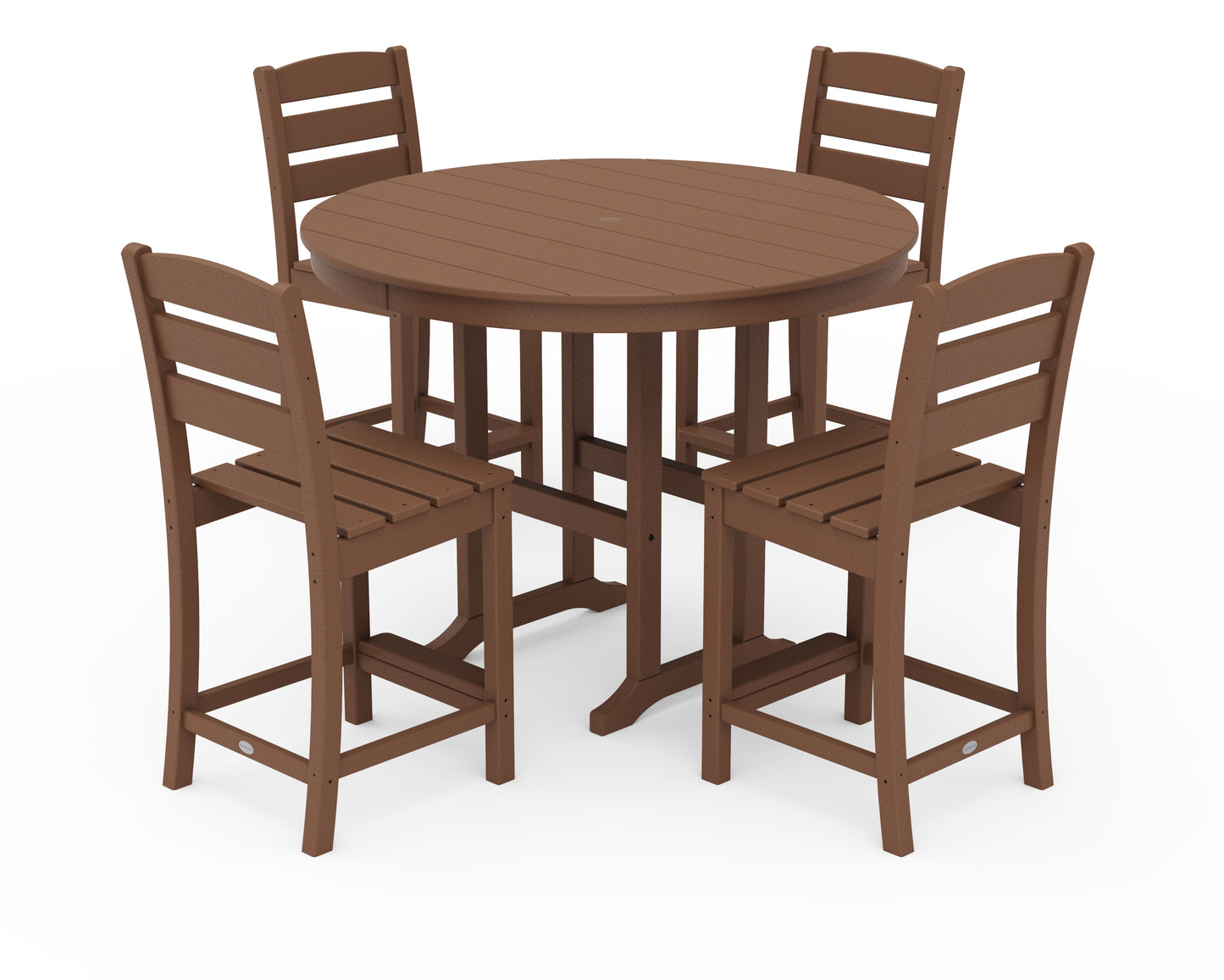 Lakeside 5-Piece Farmhouse Round Side Chair Counter  Set