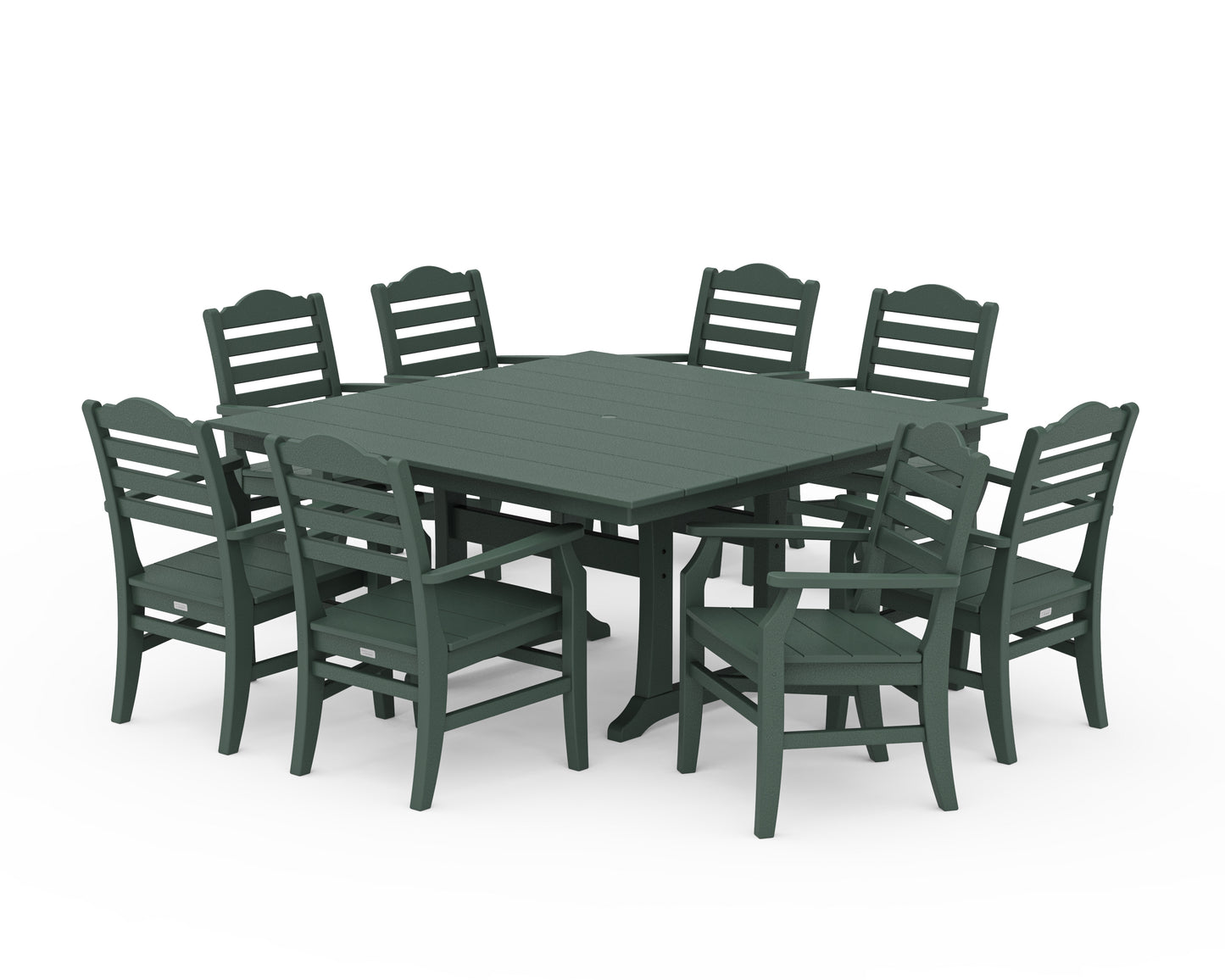 Savannah 9-Piece Square Farmhouse Dining Set with Trestle Legs
