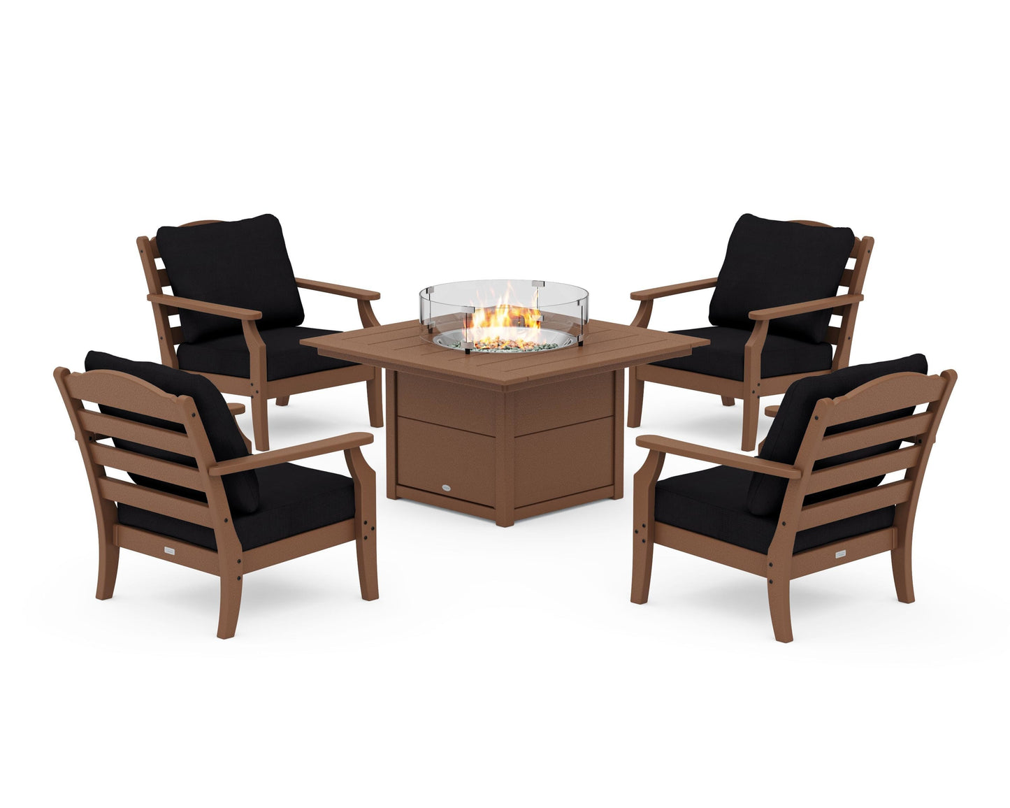 Savannah 5-Piece Deep Seating Set with Fire Pit Table